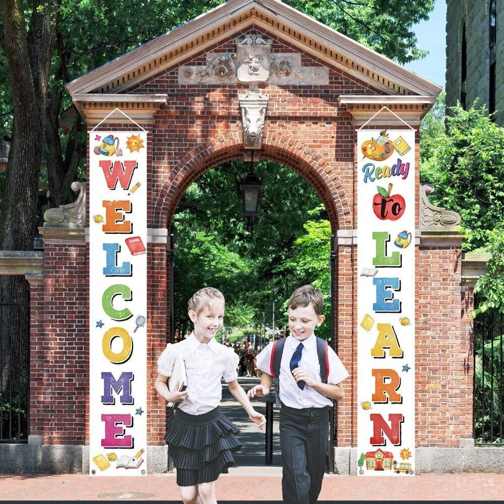 WELCOME BACK TO SCHOOL HANGING BANNERS -READY TO LEARN DOOR WALL SIGN CLASSROOM